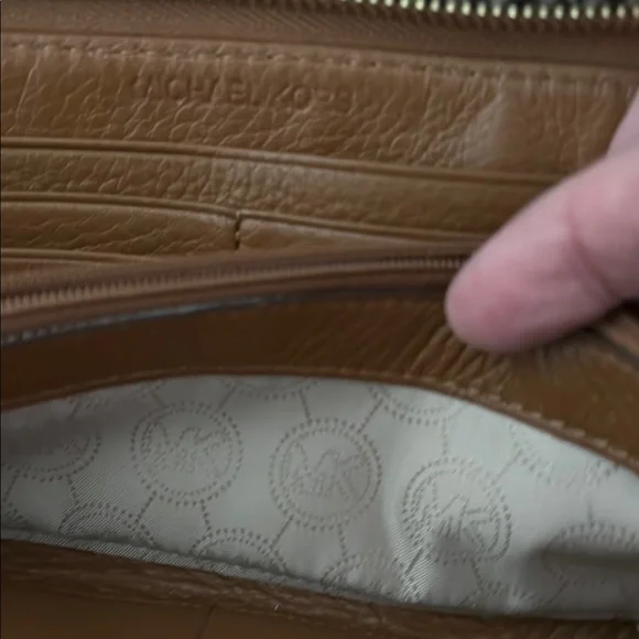 Michael Kors Tan Leather Zip Wallet - Picture 4 of 5